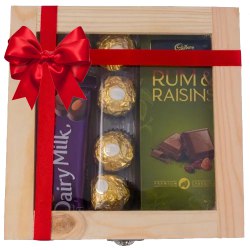 Enjoyable Wooden Gift Box of Assorted Chocolates