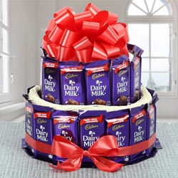 Wonderful 2 Tier Arrangement of Cadbury Dairy Milk Chocolates