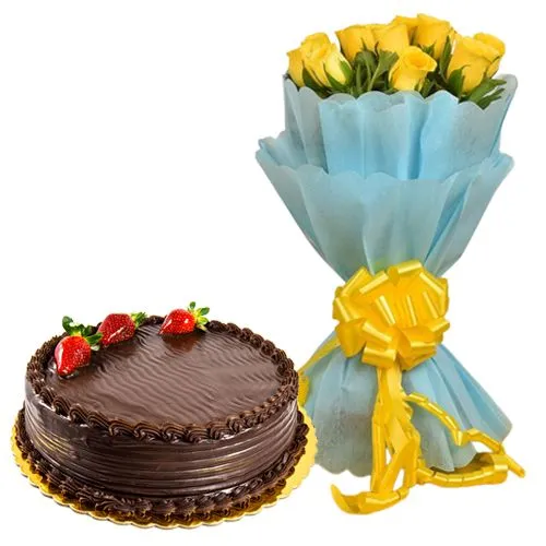 ❤️ Roses Happy Birthday Cake For Ajay prem