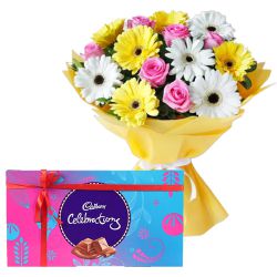 Mixed Floral Delight N  Chocolaty Cheer