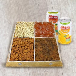 Delicious Dry Fruits Box with Beverages