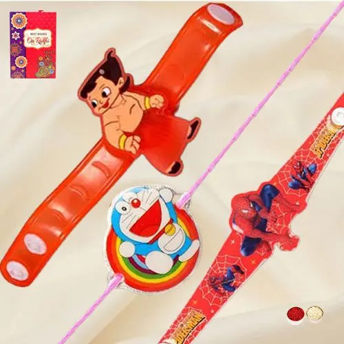 Send Wonderful Set of 3 Cartoon Rakhi for Kids to Kerala, India - Page Details : Send Wonderful Set of 3 Cartoon Rakhi for Kids to Kerala, India - Page Details :