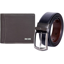 Marvelous Urban Forest Gents Wallet N Reversible Belt Set