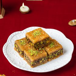 Mouth Watering Pistachio Kunafa Baklava Box