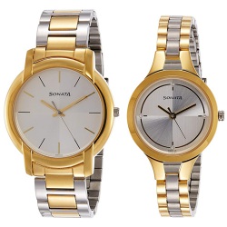 Marvelous Sonata Pair Silver Watch